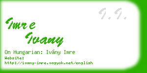 imre ivany business card
